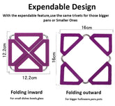 EZYHOME Silicone Trivet Mat Expandable Hot Pot Holder With Stainless Steel Frame Heat Resistant Insulated Hot Pads Coasters Table Dish Mat Tableware Placemat for Hot Pans Bowls